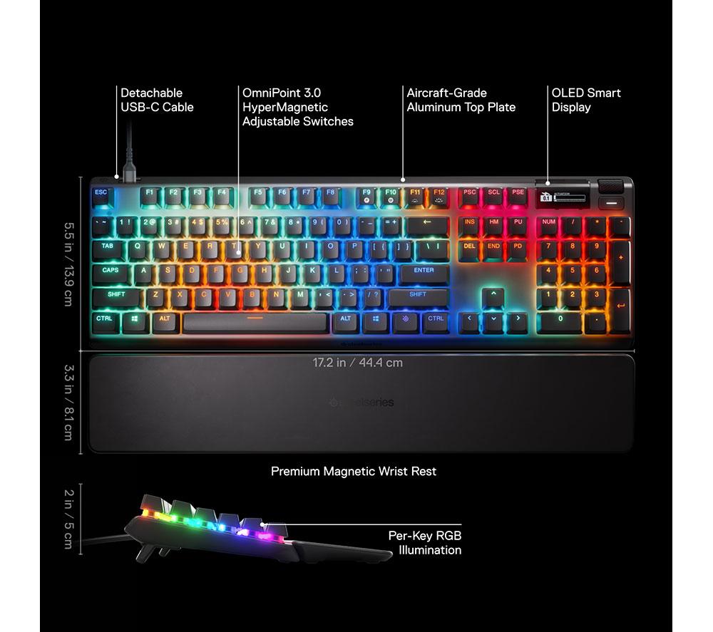 STEELSERIES Apex Pro Gen 3 Mechanical Gaming Keyboard - Black