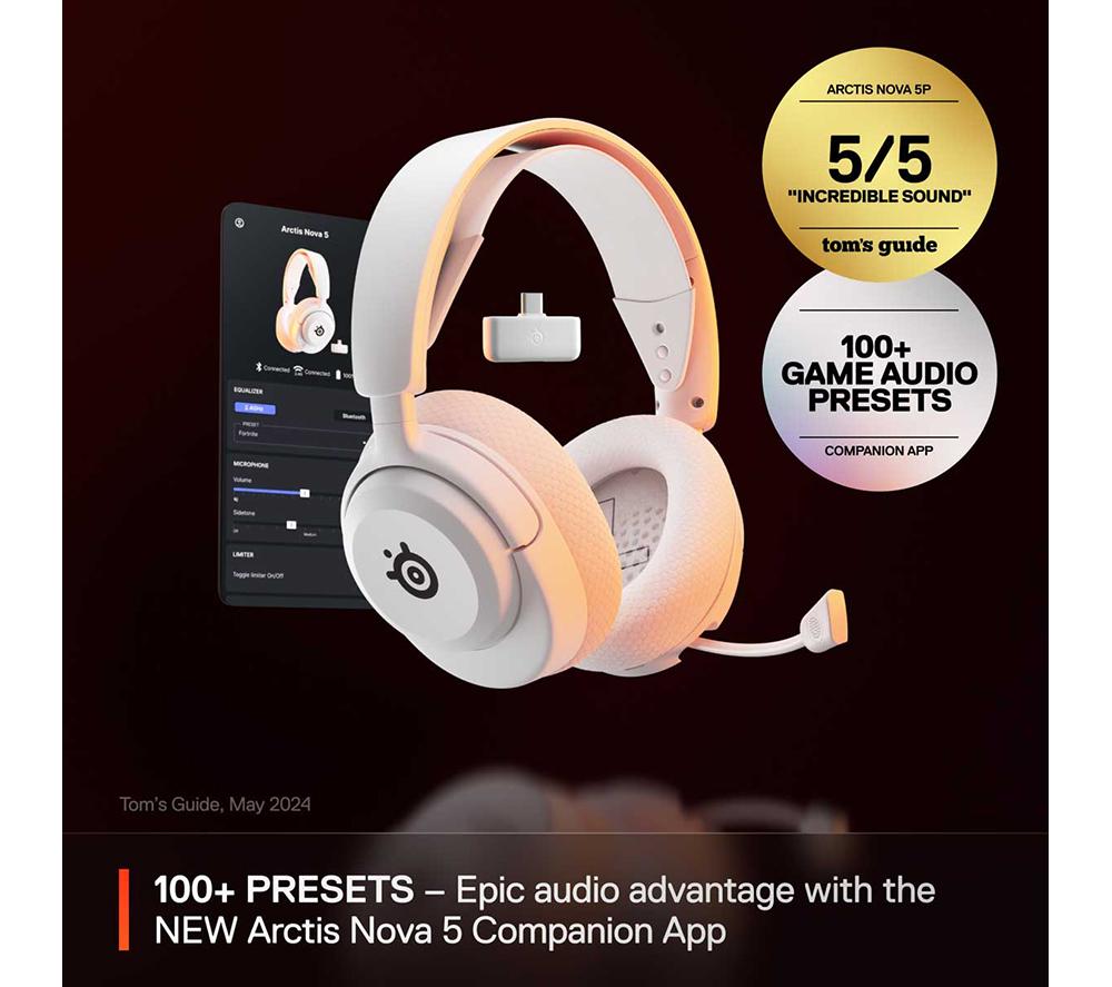 STEELSERIES Arctis Nova 5 Wireless PC-Gaming-Headset – Weiß