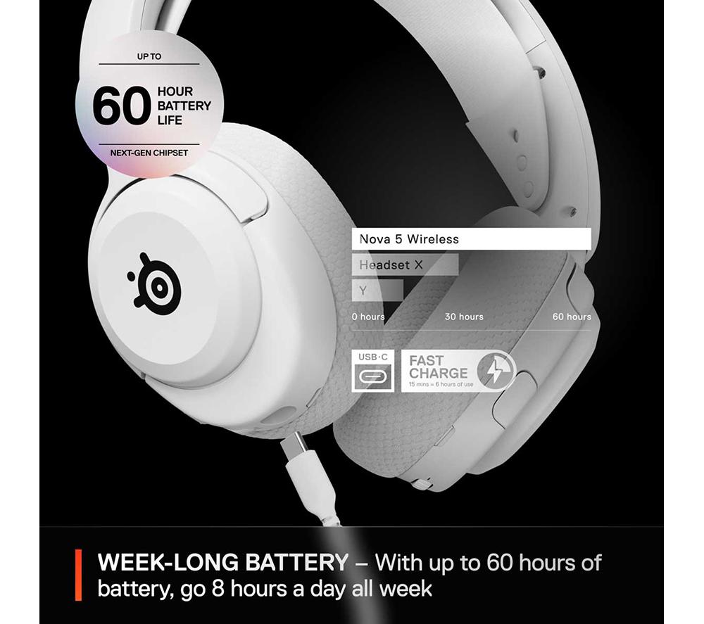 STEELSERIES Arctis Nova 5 Wireless PC-Gaming-Headset – Weiß