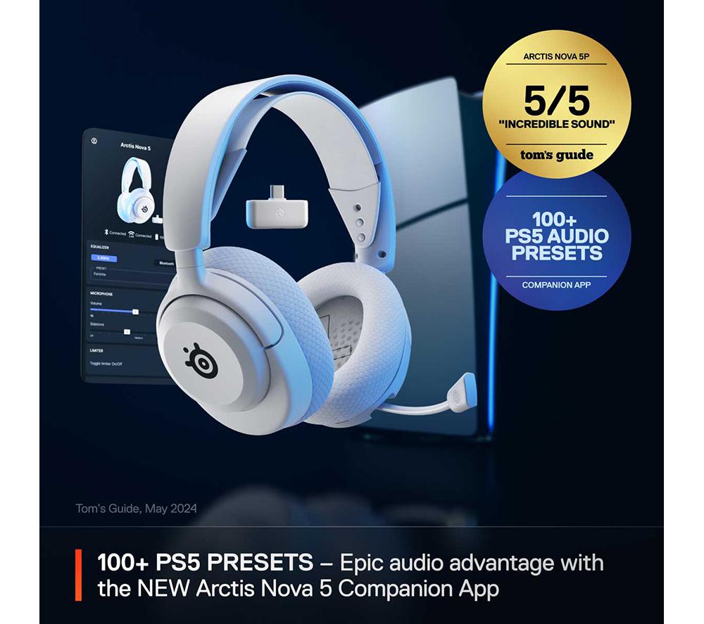 STEELSERIES Arctis Nova 5P Wireless PS5 Gaming-Headset - Weiß