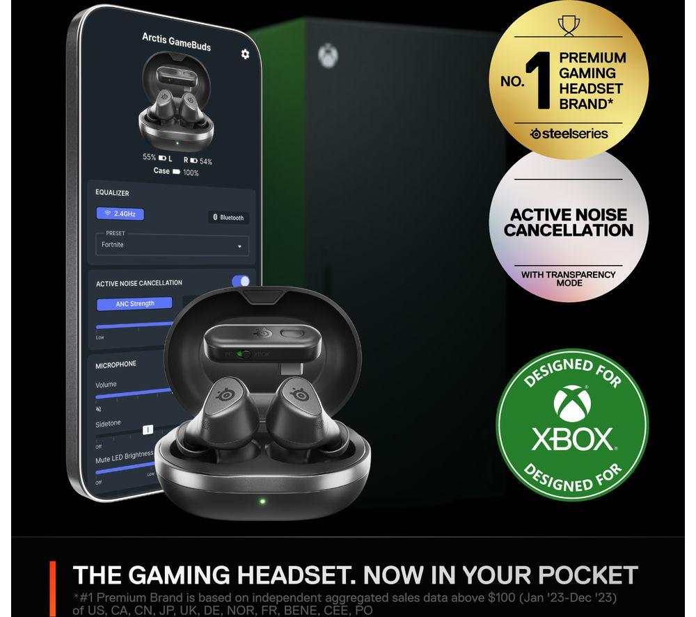 STEELSERIES Arctis GameBuds Kabellose Gaming-Ohrhörer mit Geräuschunterdrückung - Schwarz
