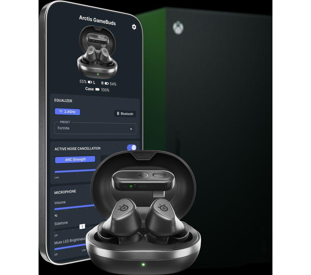 STEELSERIES Arctis GameBuds Kabellose Gaming-Ohrhörer mit Geräuschunterdrückung - Schwarz