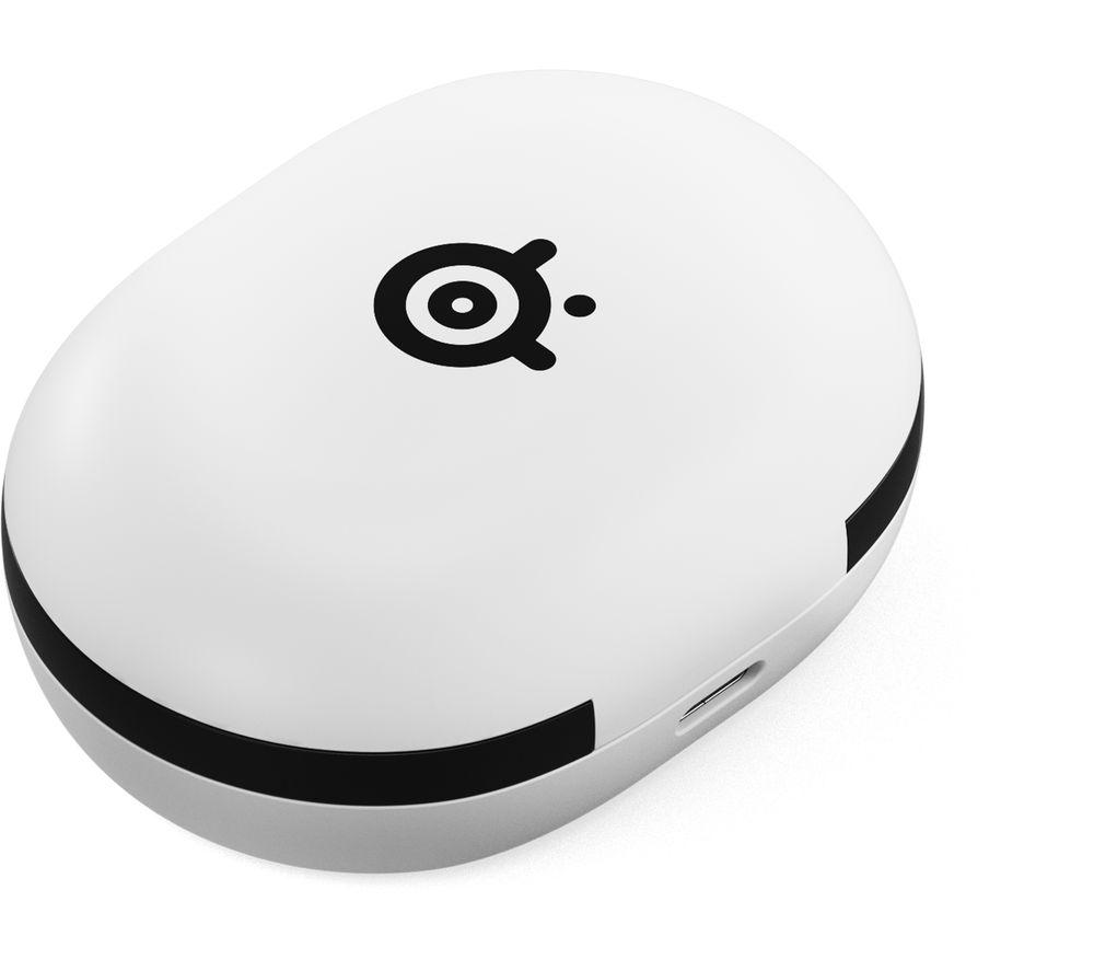 STEELSERIES Arctis GameBuds Kabellose geräuschunterdrückende Gaming-Ohrhörer für PS5 – Weiß