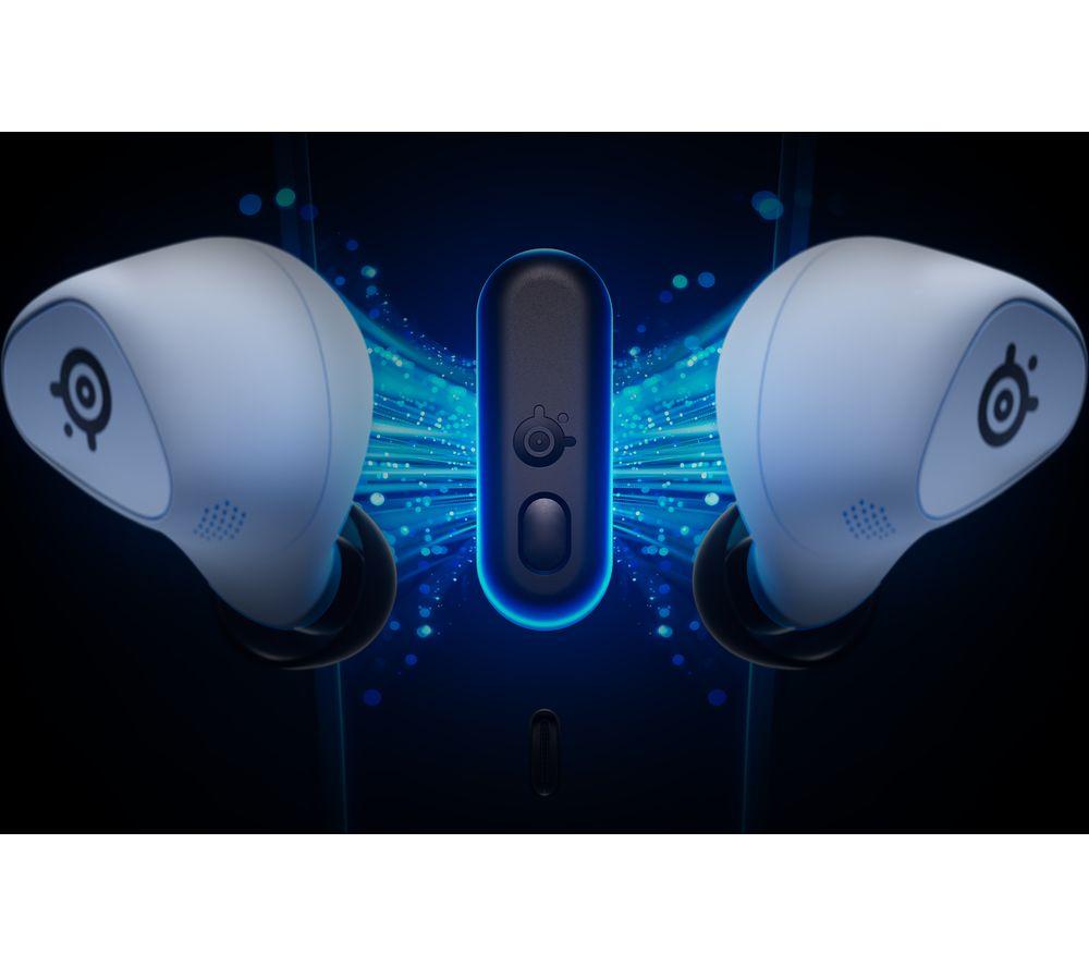 STEELSERIES Arctis GameBuds Kabellose geräuschunterdrückende Gaming-Ohrhörer für PS5 – Weiß