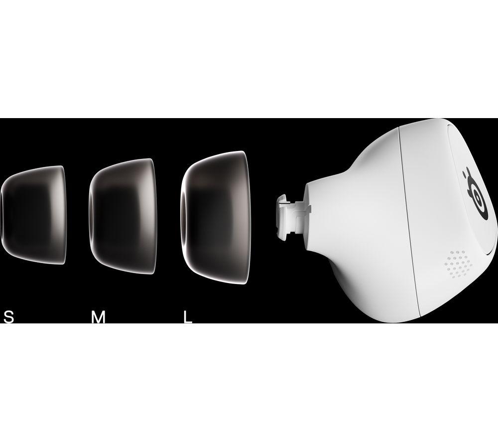 STEELSERIES Arctis GameBuds Kabellose geräuschunterdrückende Gaming-Ohrhörer für PS5 – Weiß