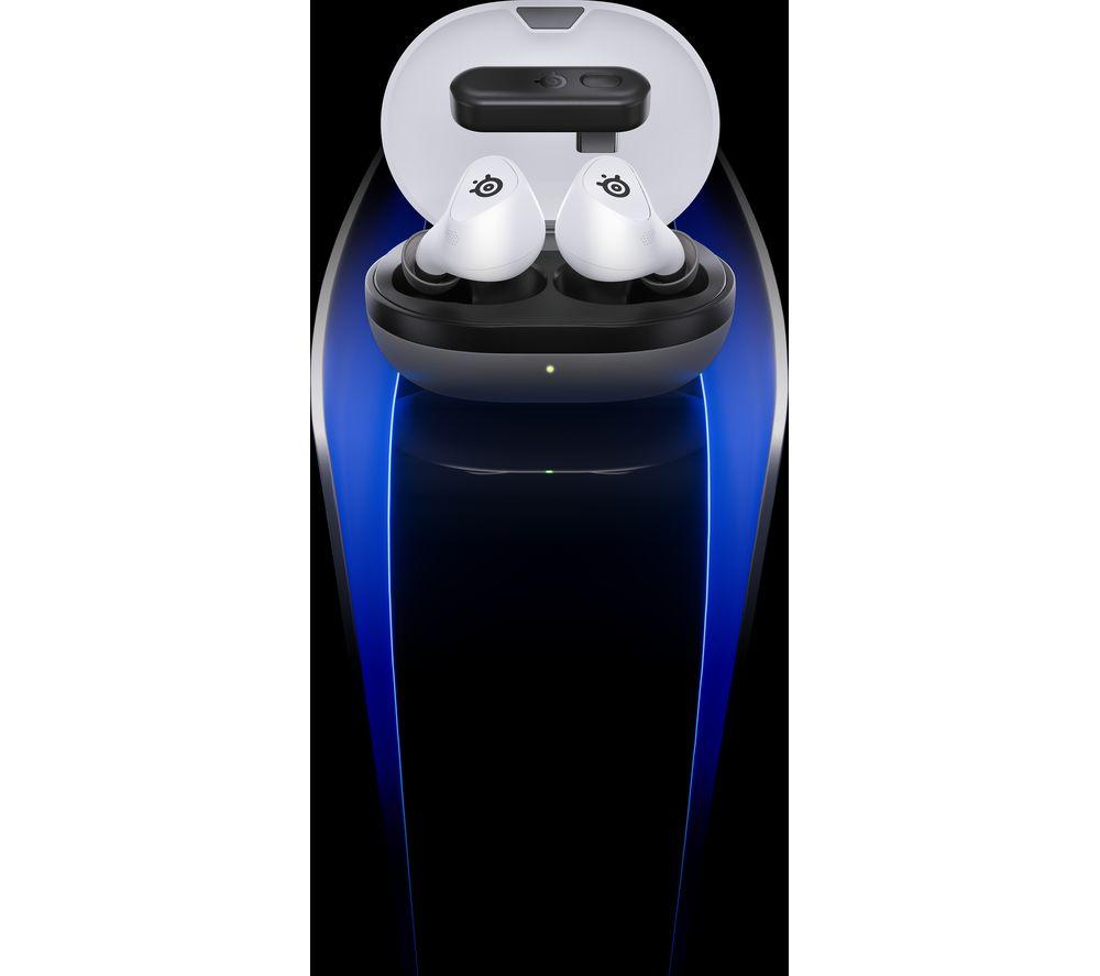 STEELSERIES Arctis GameBuds Kabellose geräuschunterdrückende Gaming-Ohrhörer für PS5 – Weiß
