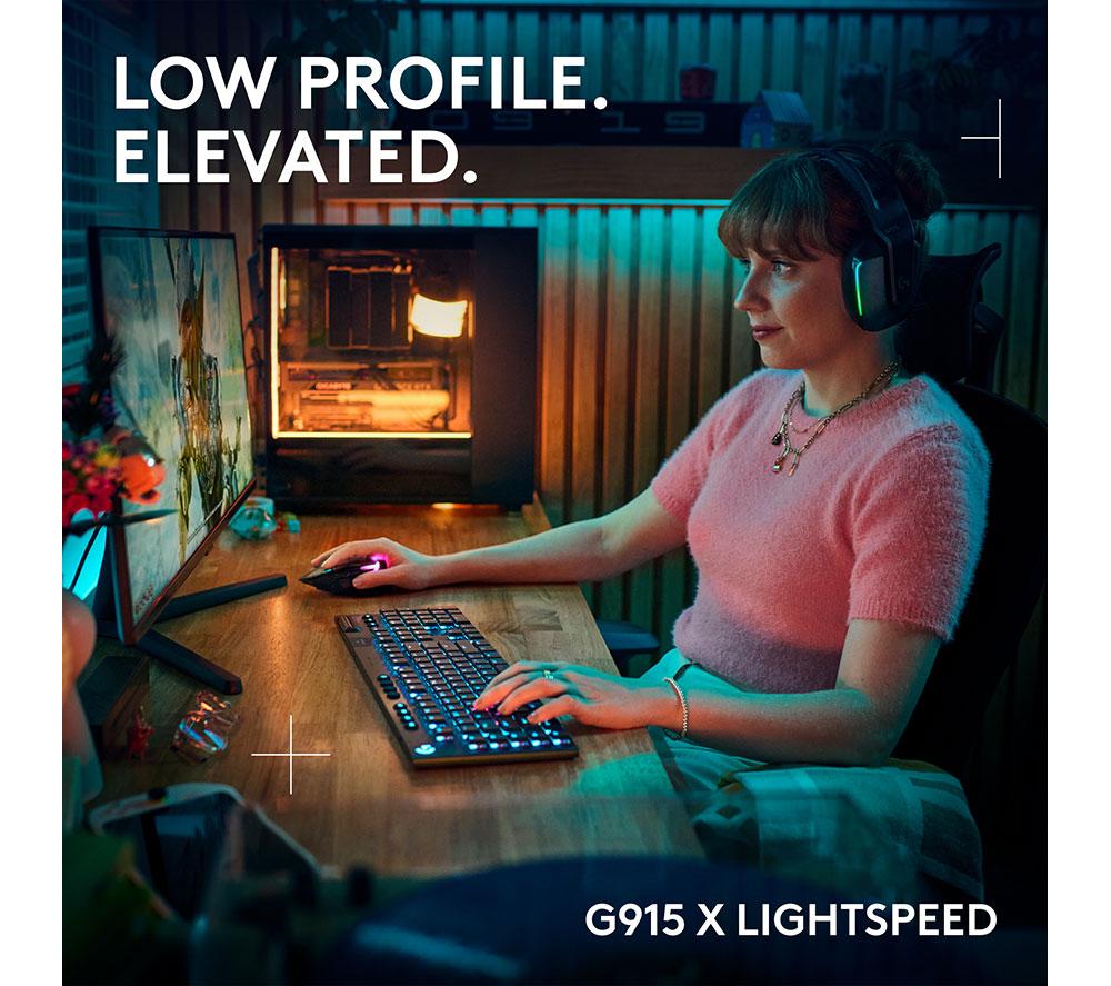 LOGITECH G915 X Lightspeed Wireless Mechanical Gaming Keyboard - Tactile Black