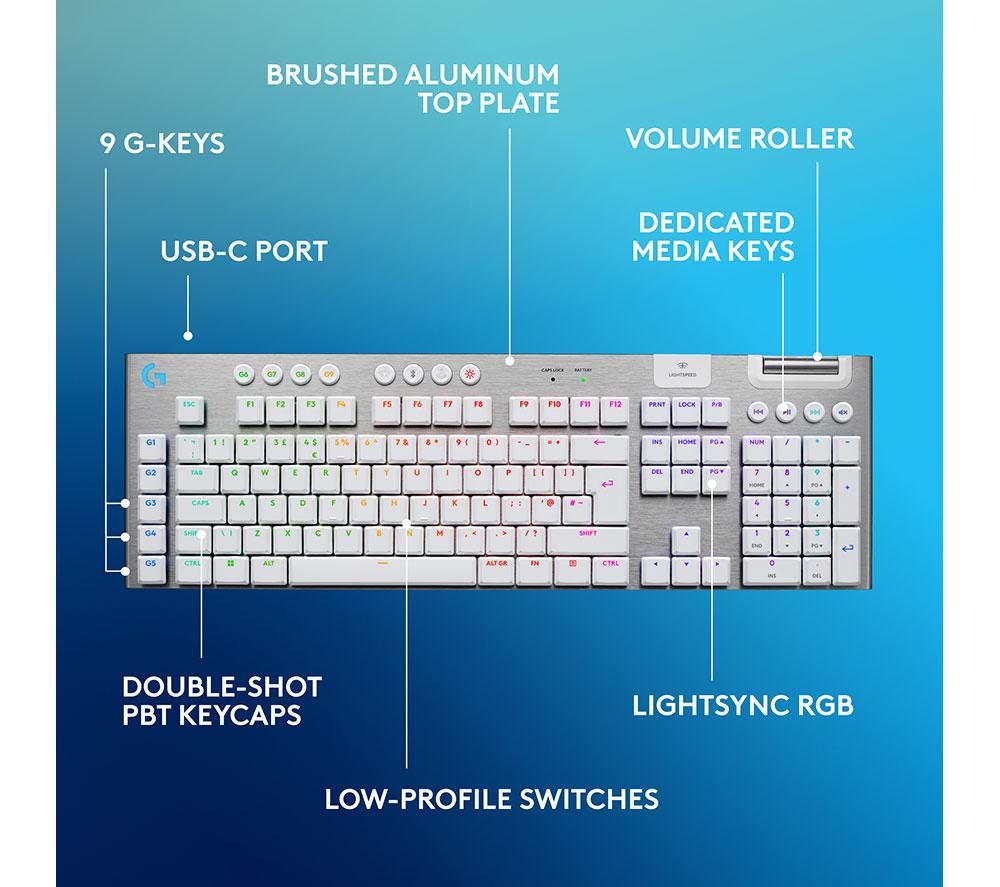 LOGITECH G915 X Lightspeed Wireless Mechanical Gaming Keyboard - Tactile White