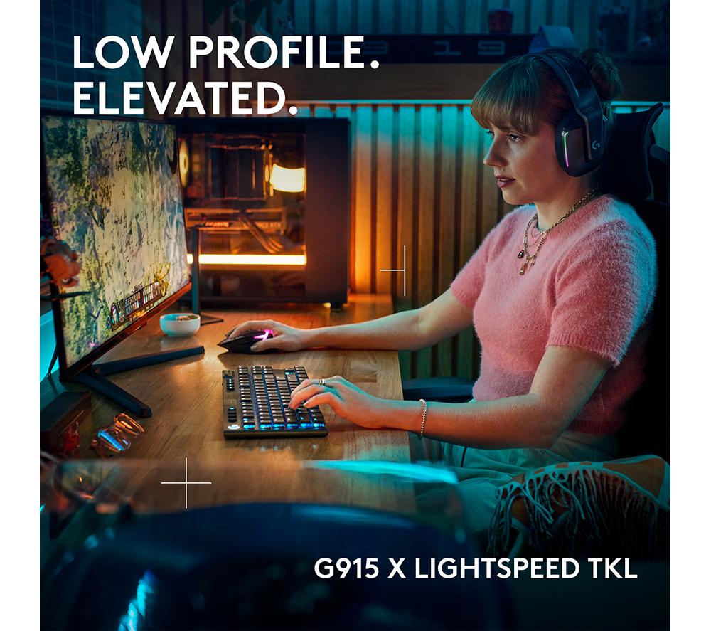 LOGITECH G915 X LIGHTSPEED TKL Wireless Mechanical Gaming Keyboard - Tactile Black