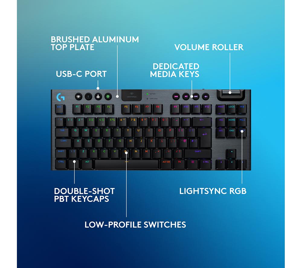 LOGITECH G915 X LIGHTSPEED TKL Kabellose mechanische Gaming-Tastatur – Taktil Schwarz