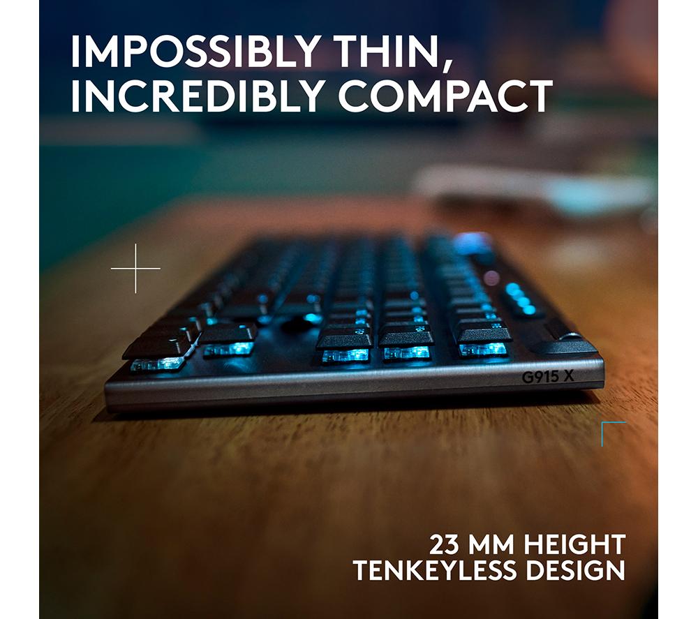 LOGITECH G915 X LIGHTSPEED TKL Kabellose mechanische Gaming-Tastatur – Taktil Schwarz