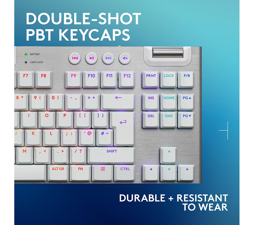 Teclado mecánico inalámbrico para gaming Logitech G915 X Lightspeed TKL – Táctil Blanco