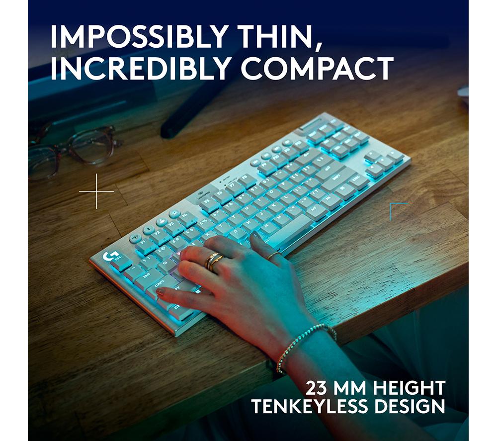 Teclado mecánico inalámbrico para gaming Logitech G915 X Lightspeed TKL – Táctil Blanco