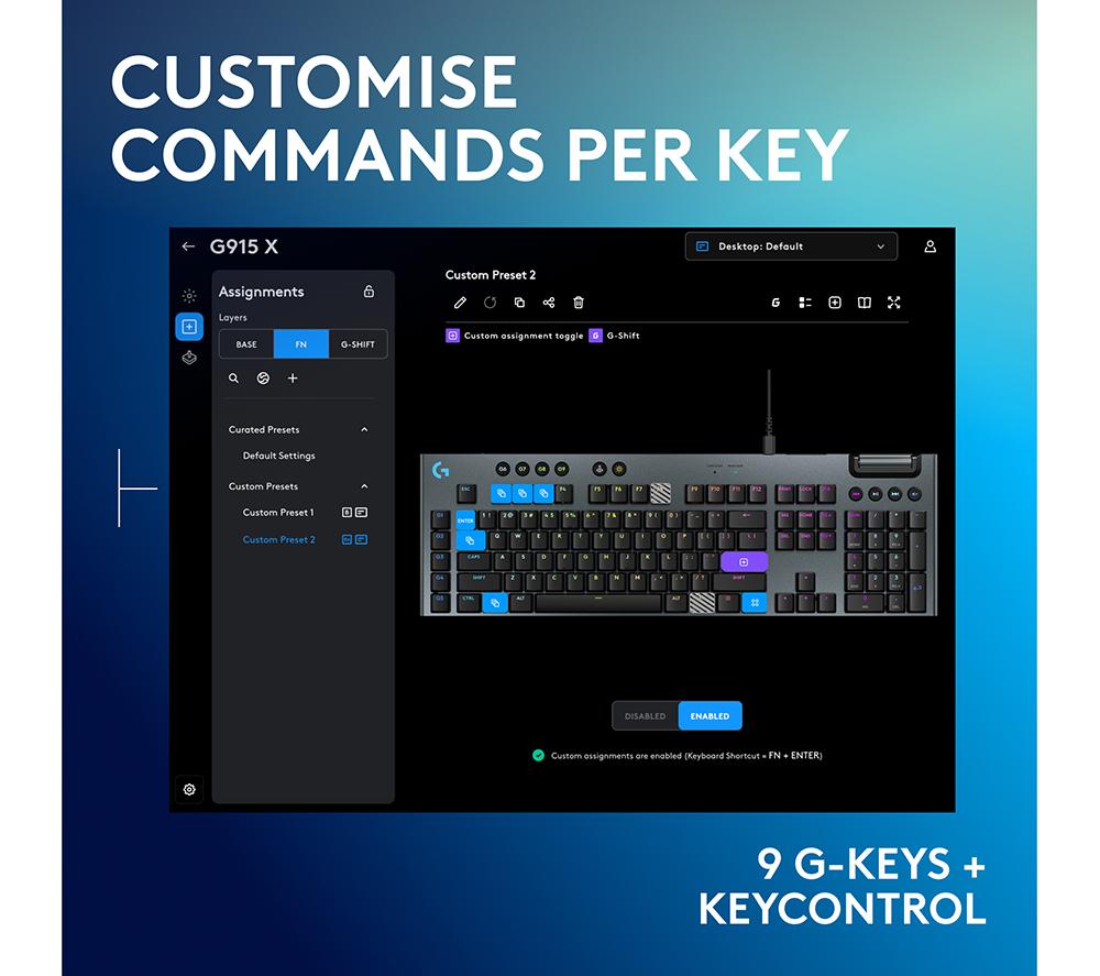 LOGITECH G915 X Mechanical Gaming Keyboard - Tactile Black