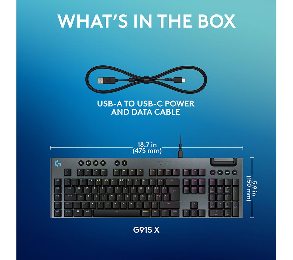 LOGITECH G915 X Mechanical Gaming Keyboard - Tactile Black