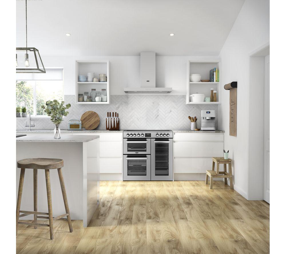 BELLING Cookcentre 90E Electric Ceramic Range Cooker - Stainless Steel & Chrome