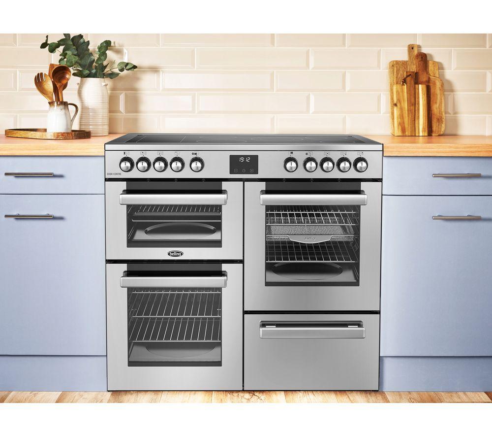 BELLING Cookcentre 110E Electric Ceramic Range Cooker - Stainless Steel & Chrome