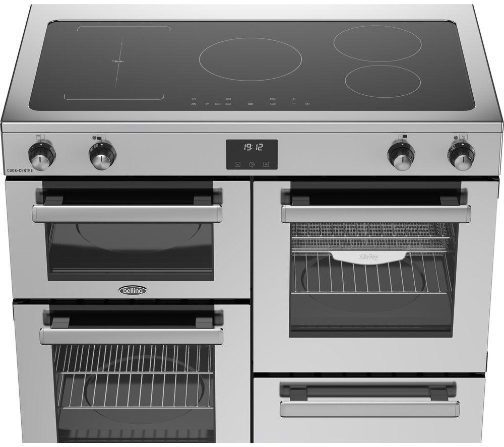 BELLING Cookcentre 100Ei Electric Induction Range Cooker - Stainless Steel & Chrome
