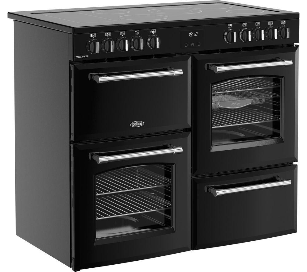 Cocina eléctrica de vitrocerámica BELLING Farmhouse 100E - Negro y cromo