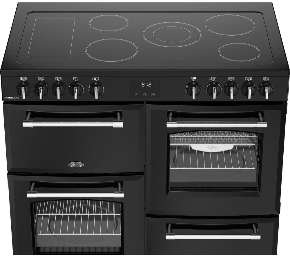Cocina eléctrica de vitrocerámica BELLING Farmhouse 100E - Negro y cromo