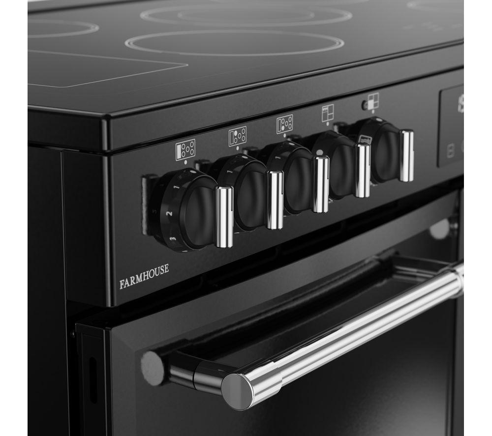 Cocina eléctrica de vitrocerámica BELLING Farmhouse 100E - Negro y cromo
