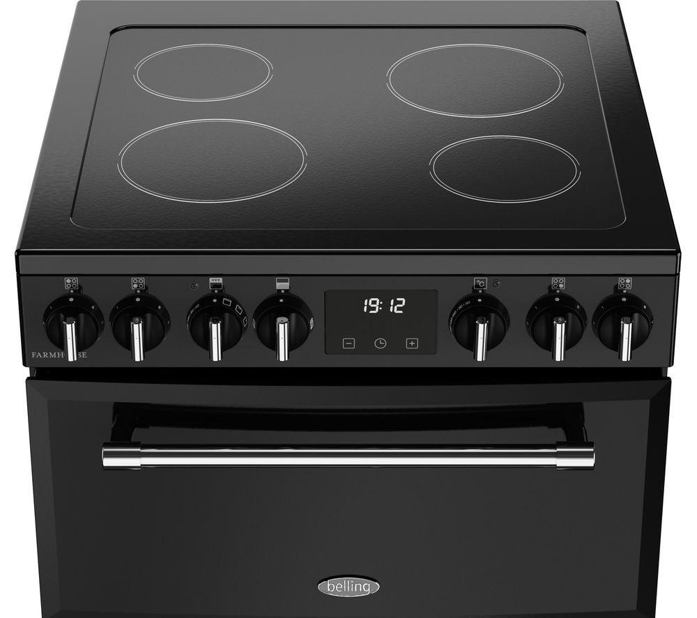 Cocina eléctrica de vitrocerámica BELLING Farmhouse 60E - Negro y cromo