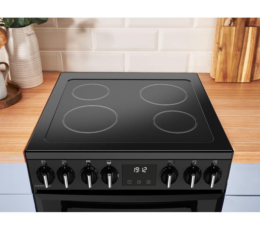 Cocina eléctrica de vitrocerámica BELLING Farmhouse 60E - Negro y cromo