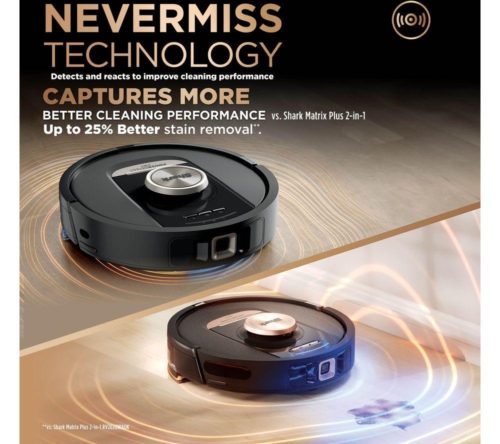 SHARK PowerDetect NeverTouch Pro RV2800ZEUK Aspiradora Robot 2 en 1 - Negro