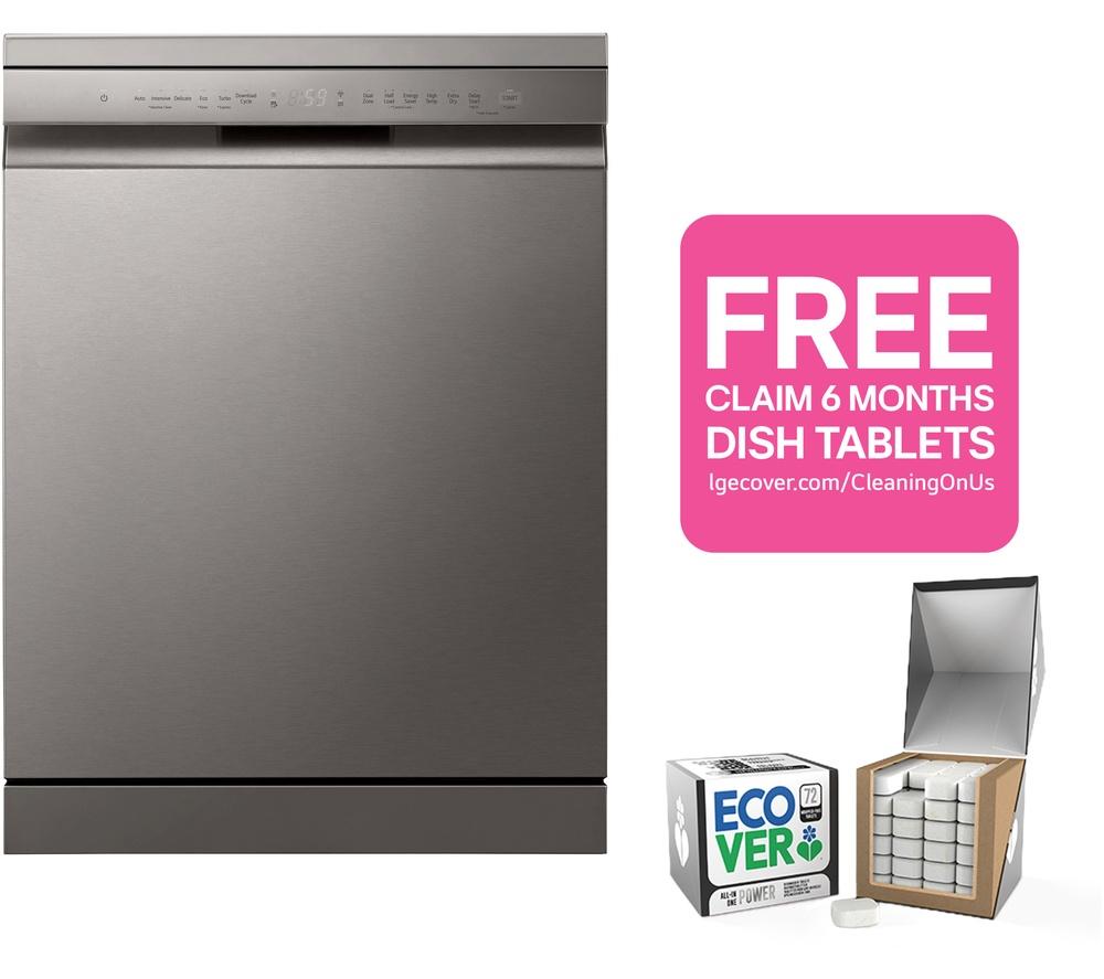 LG QuadWash DF355FP Full-Size WiFi-enabled Dishwasher - Platinum Silver