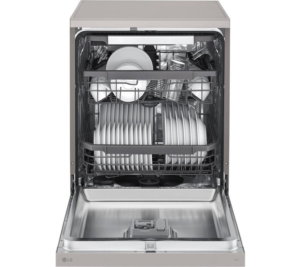 Lavavajillas LG QuadWash DF355FP de tamaño completo con WiFi - Plata Platino