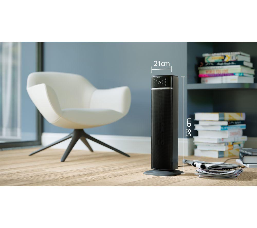 PHILIPS CX5120/11 Portable Smart Ceramic Tower Fan Heater - Dark Grey