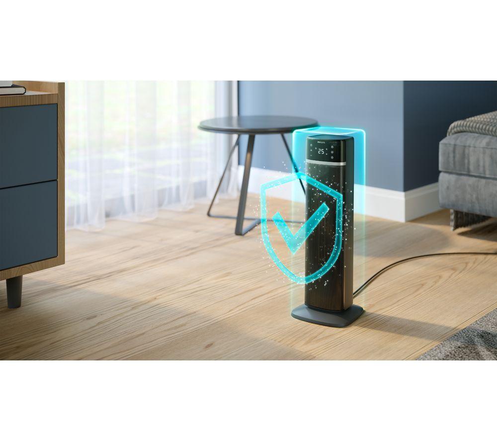 PHILIPS CX5120/11 Portable Smart Ceramic Tower Fan Heater - Dark Grey