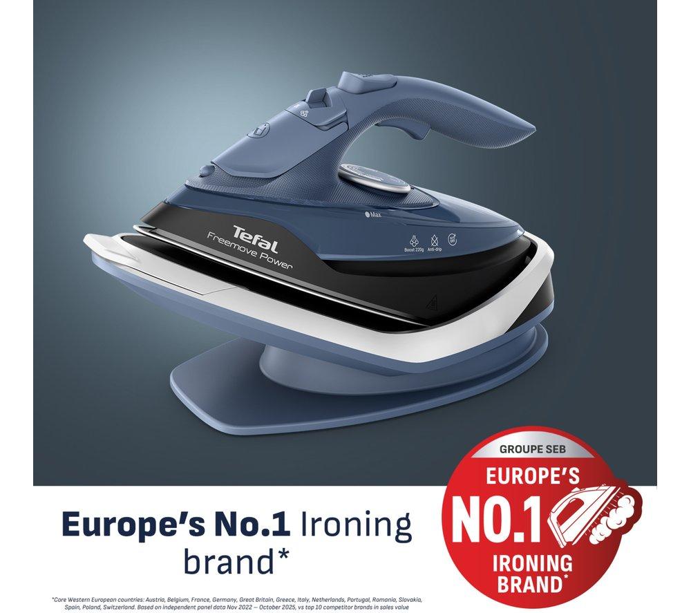 TEFAL Freemove Power FV6674G0 Cordless Steam Iron - Blue Salt & Black