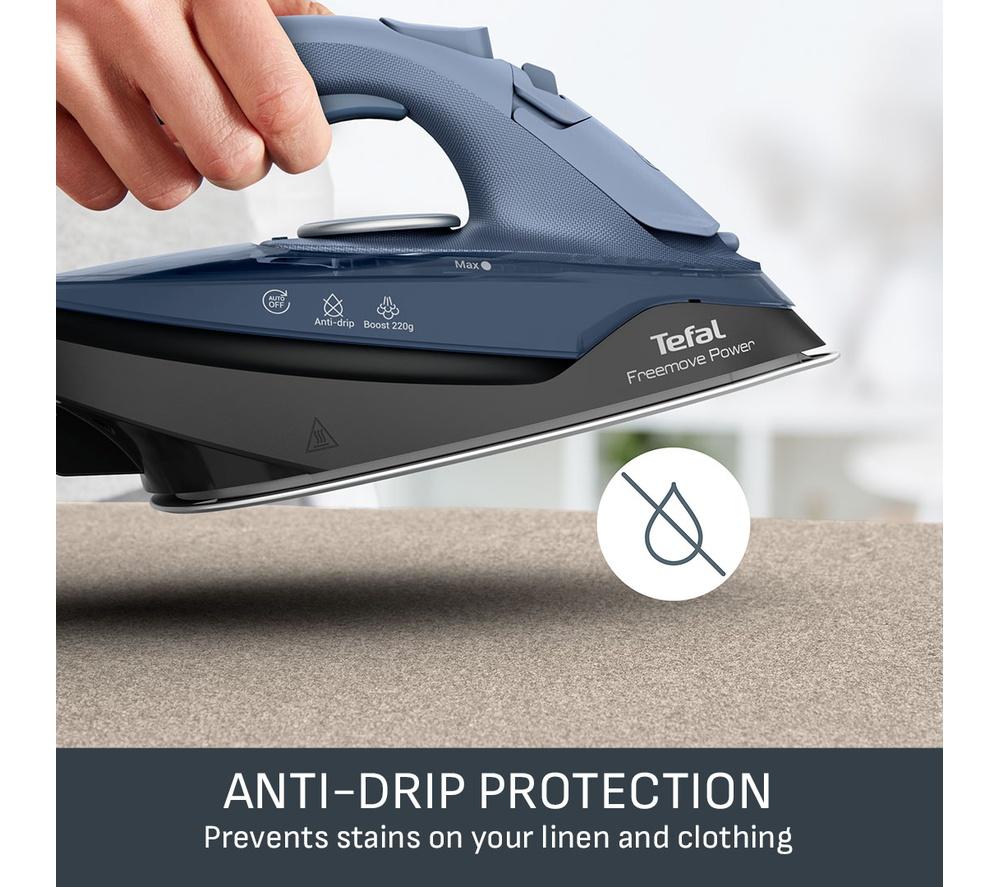TEFAL Freemove Power FV6674G0 Cordless Steam Iron - Blue Salt & Black