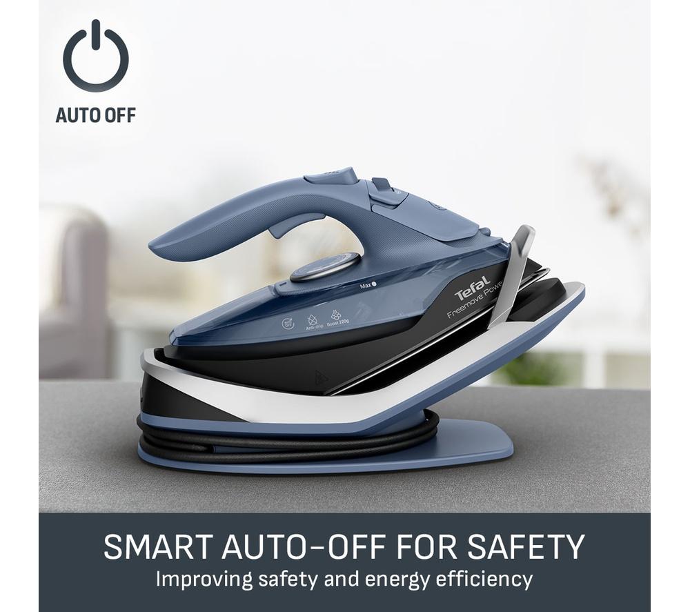 TEFAL Freemove Power FV6674G0 Cordless Steam Iron - Blue Salt & Black