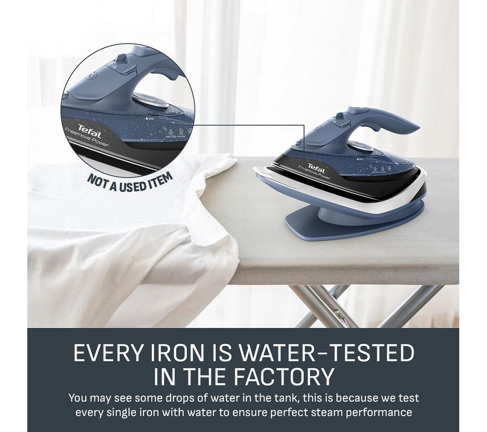 TEFAL Freemove Power FV6674G0 Cordless Steam Iron - Blue Salt & Black