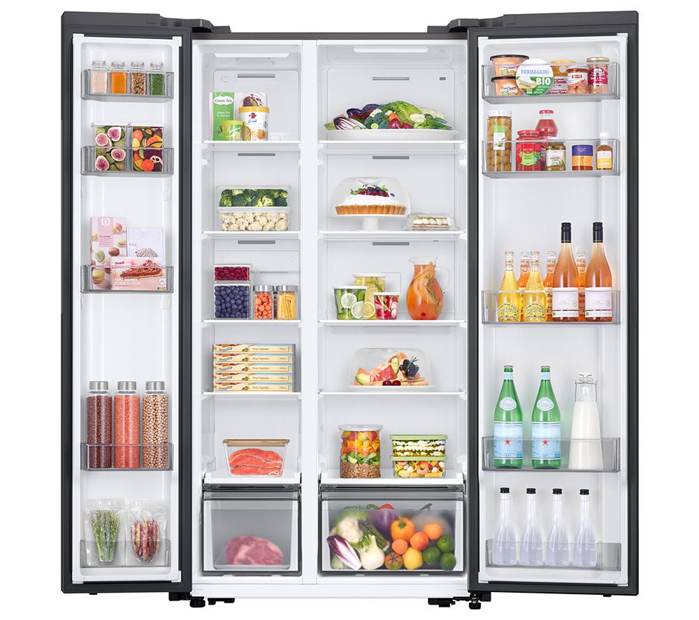 SAMSUNG Serie 6 SpaceMax RS57DG400EM9/EU Amerikanischer Smart-Kühlschrank mit Gefrierfach – Gentle Silver