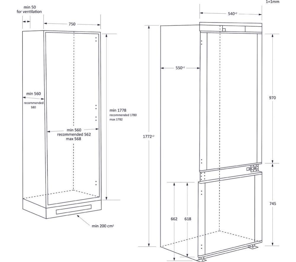 HAIER HBW7518CTK Frigorífico Combi Integrable Inteligente 70/30 - Bisagra Deslizante