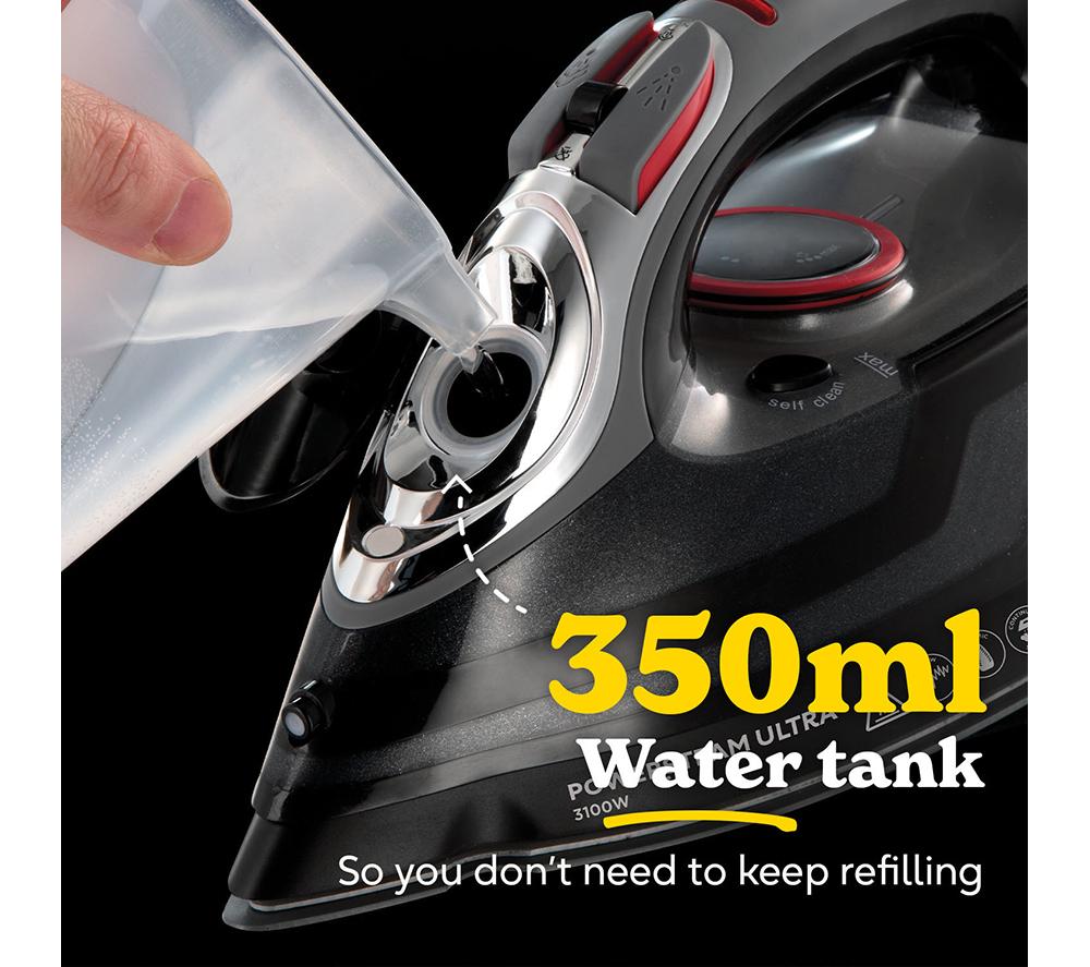 RUSSELL HOBBS Powersteam Ultra Steam Iron - Black & Red