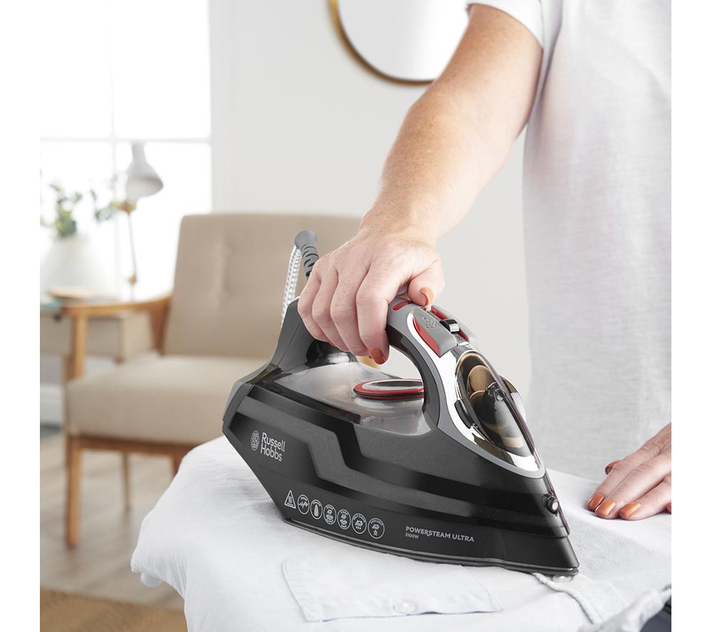 RUSSELL HOBBS Powersteam Ultra Steam Iron - Black & Red