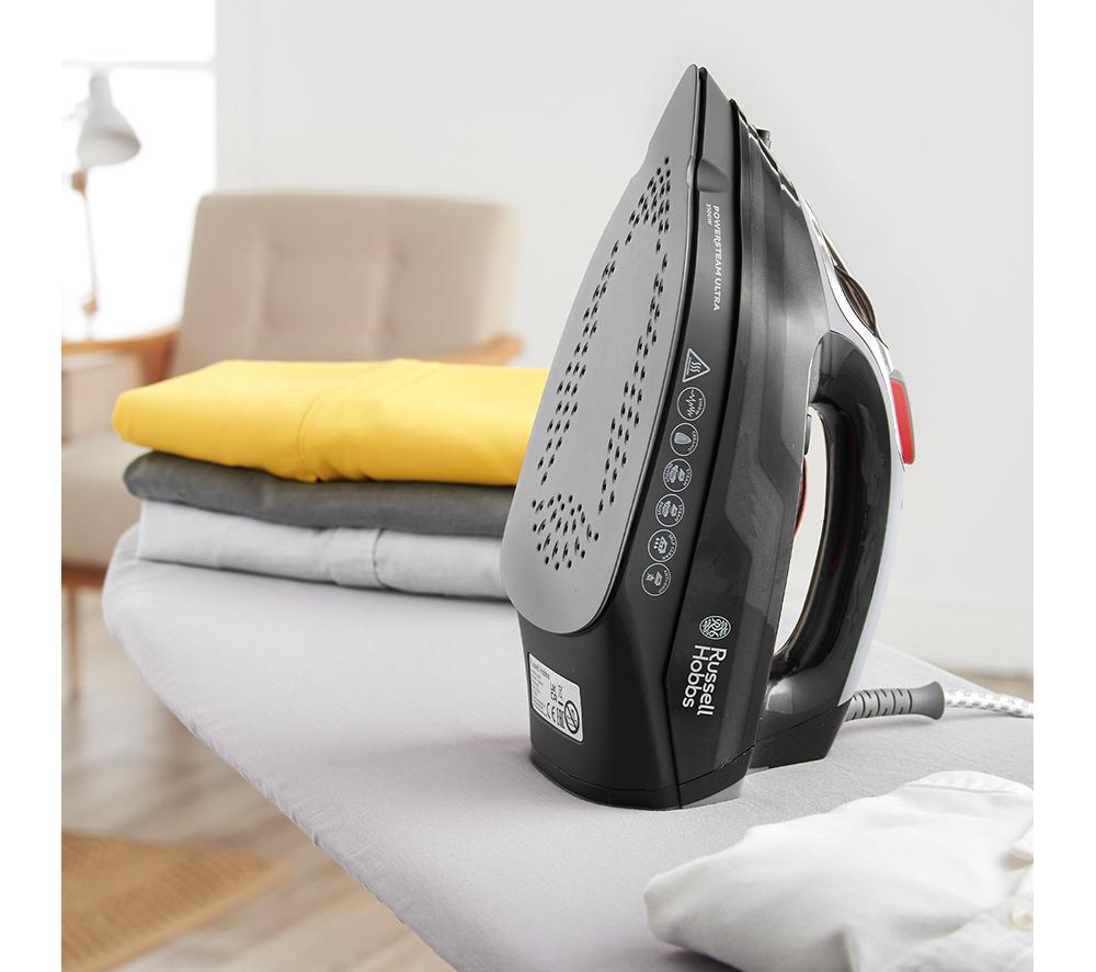 RUSSELL HOBBS Powersteam Ultra Steam Iron - Black & Red