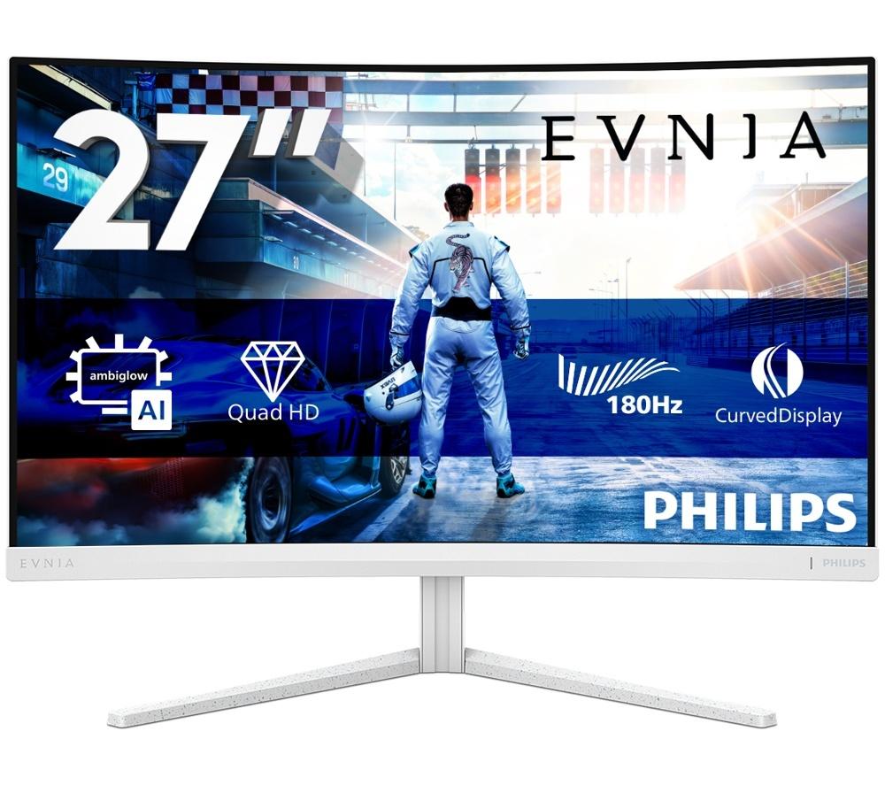 PHILIPS Evnia 27M2C5501/00 Quad HD 27" Curved VA LCD Gaming Monitor - White