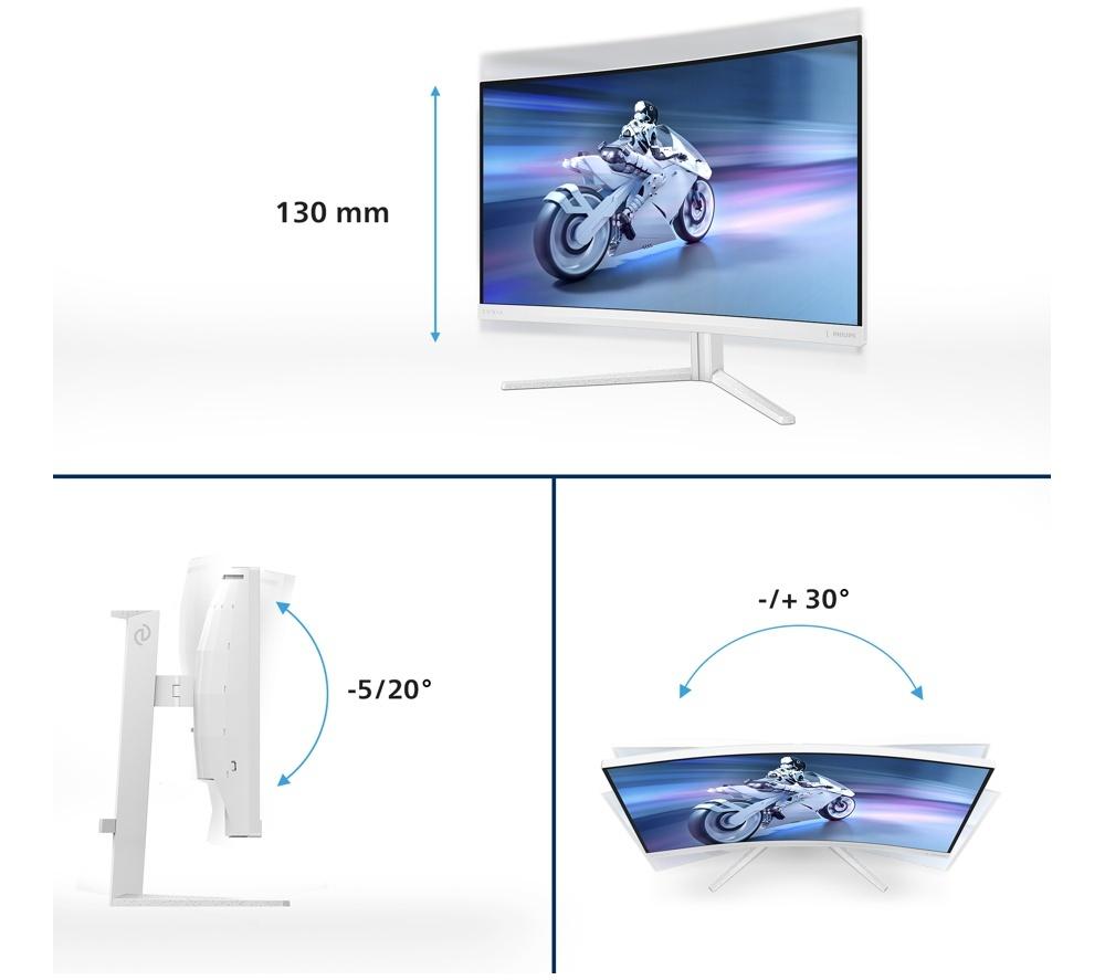 PHILIPS Evnia 27M2C5501/00 Quad HD 27" Curved VA LCD Gaming Monitor - Weiß