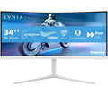 PHILIPS Evnia 34M2C5501/00 Wide Quad HD 34" Curved VA LCD Gaming Monitor - Grey & White