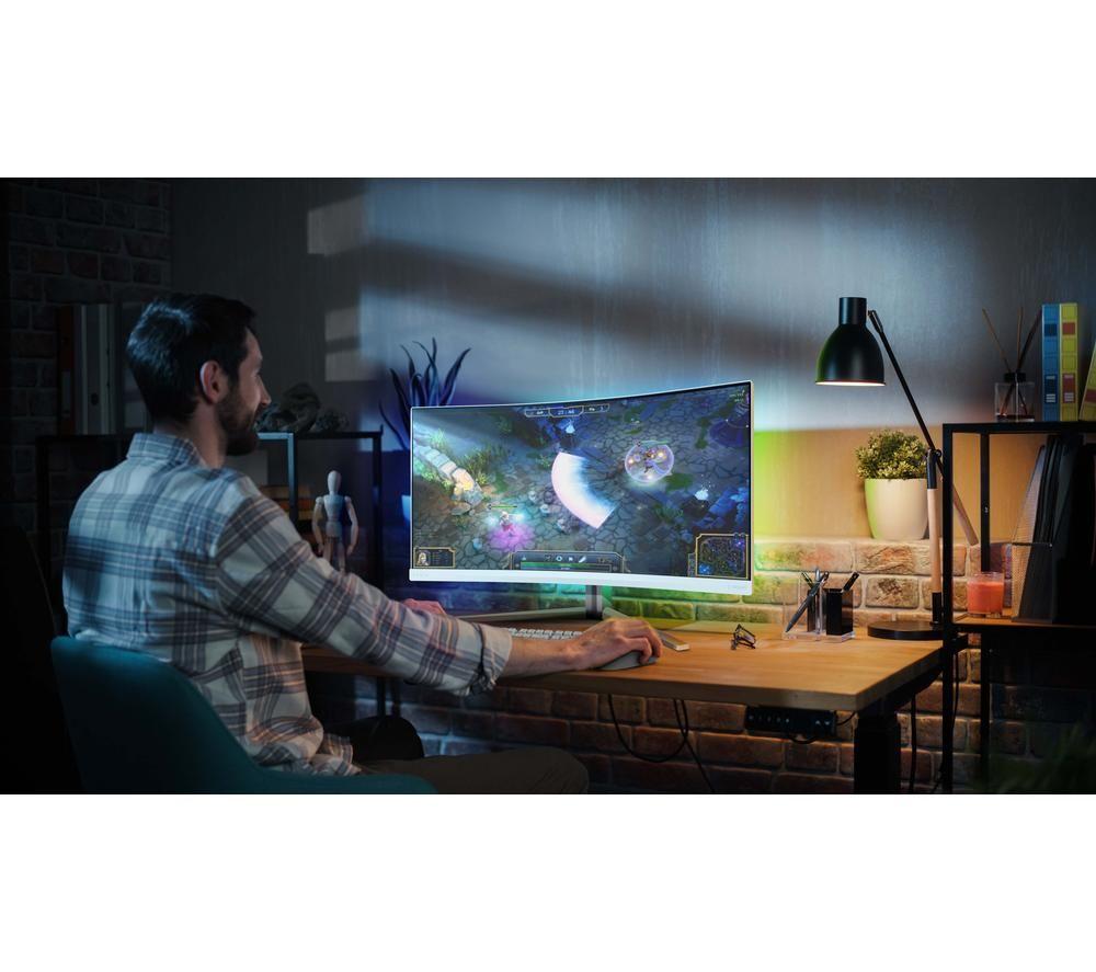 PHILIPS Evnia 34M2C5501/00 Wide Quad HD 34" Curved VA LCD Gaming Monitor – Grau & Weiß