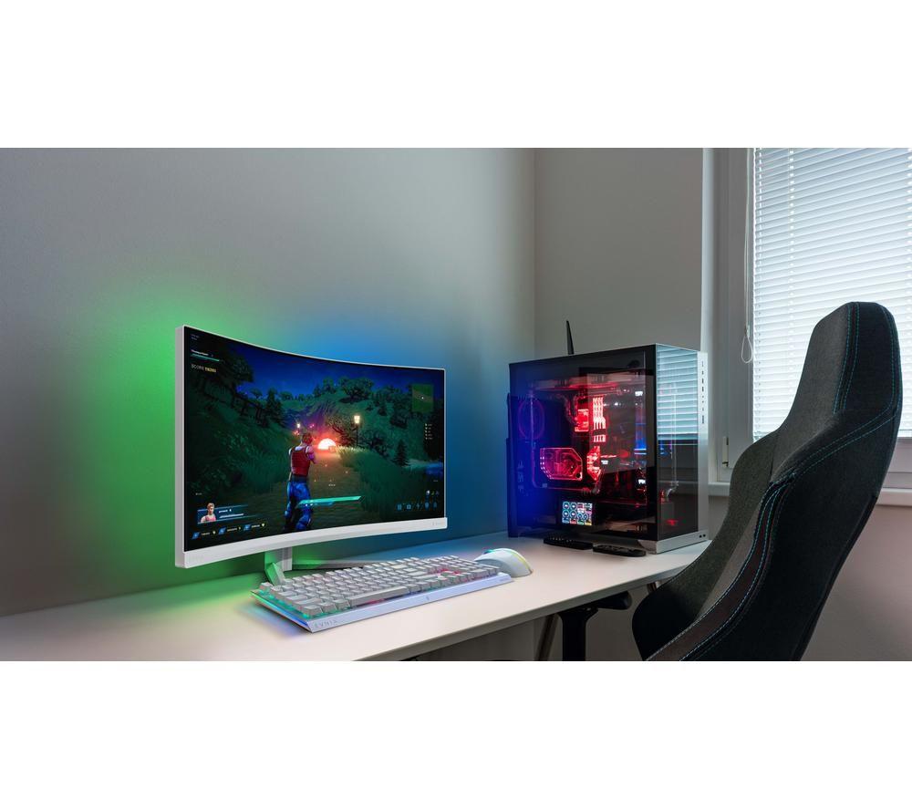 PHILIPS Evnia 34M2C5501/00 Wide Quad HD 34" Curved VA LCD Gaming Monitor – Grau & Weiß