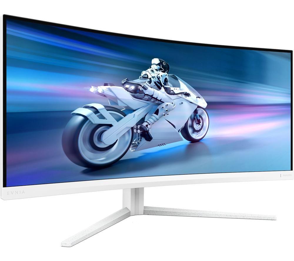 PHILIPS Evnia 34M2C5501/00 Wide Quad HD 34" Curved VA LCD Gaming Monitor – Grau & Weiß
