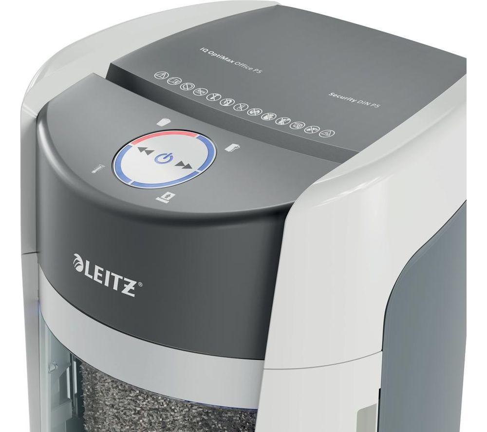 LEITZ IQ OptiMax Office P5 Micro Cut Paper Shredder