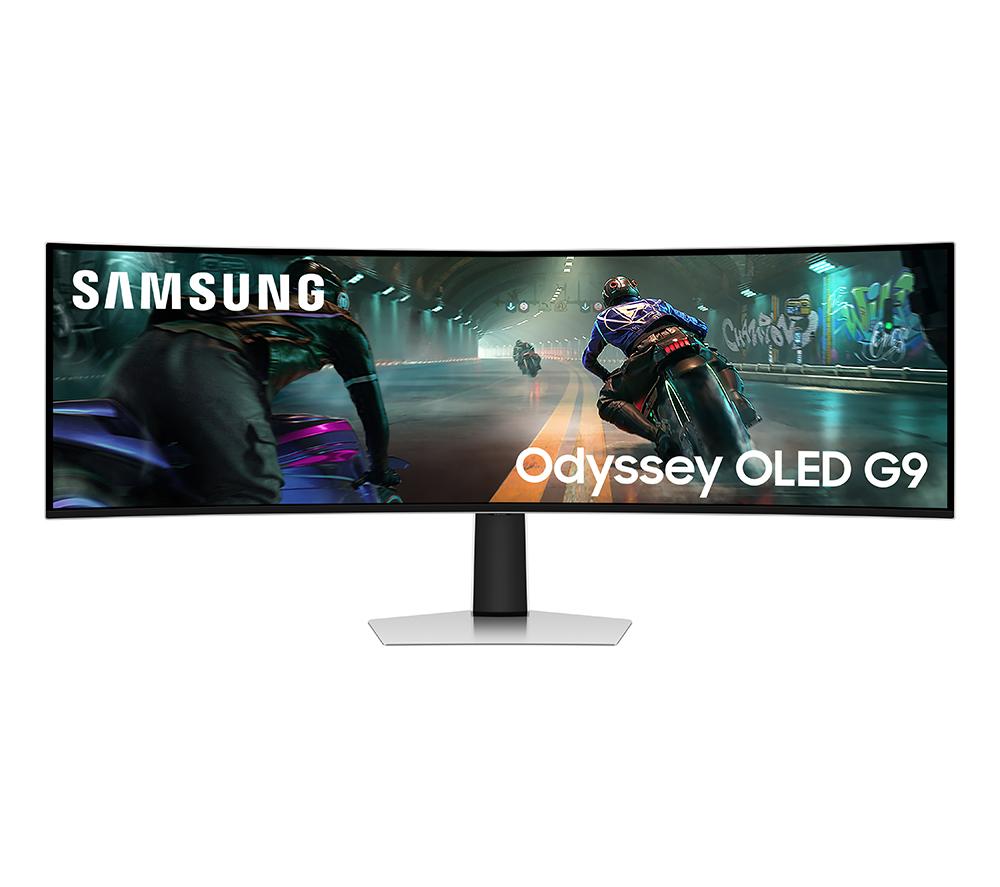 SAMSUNG Odyssey G9 LS49DG912SUXXU Dual Quad HD 49" Curved OLED Gaming Monitor – Silber