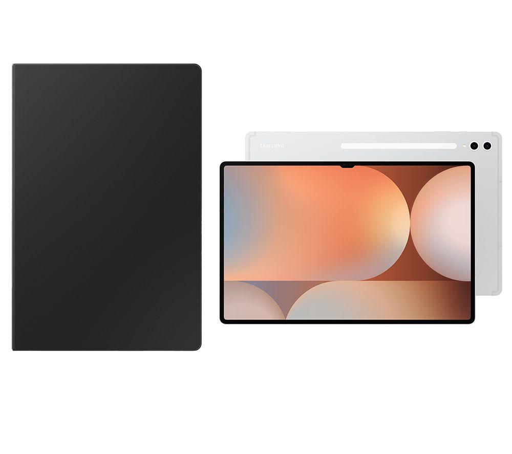 SAMSUNG Galaxy Tab S10+ 12.4" Tablet (512 GB, Platinum Silver) & Book Cover Keyboard Case (Black) Bundle